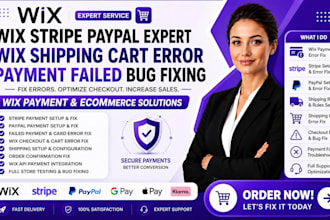 do wix stripe paypal expert wix shipping cart error payment failed bug fixing