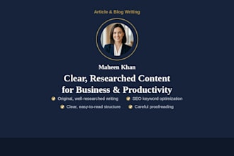 write SEO friendly business and productivity articles