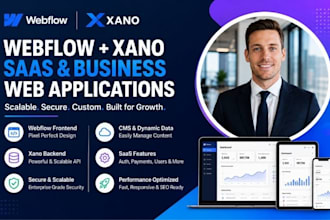build webflow xano saas cms business application website