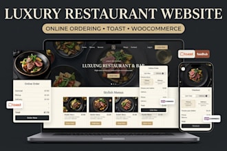 luxury bar website restaurant foodhub website toast food cart woocomerce store