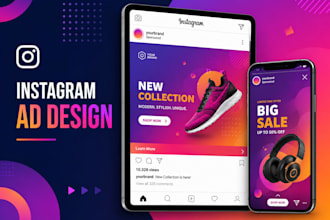 design instagram ad posts and story graphics for your business