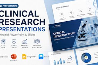 design clinical research presentation, medical powerpoint, slides