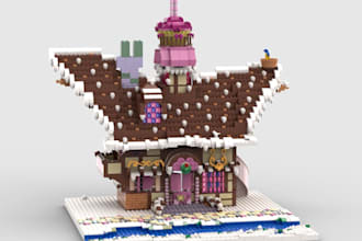 design custom lego moc  lego house lego display toy using bricklink studio file