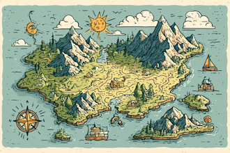 make unique hand drawn map vector illustration