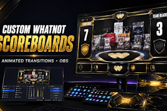 design custom whatnot scoreboards and animated transitions