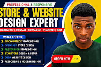 design bigcommerce store, opencart, prestashop , stanstore, duda website design
