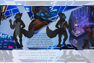 draw protogen reference sheet fursona ref sheet anthro characters and oc