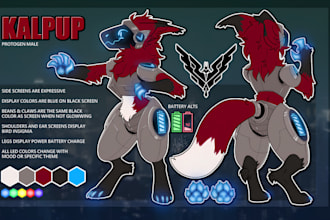 draw protogen reference sheet fursona ref sheet anthro characters and oc