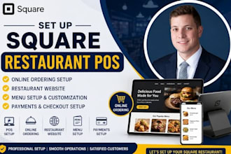 setup square pos online ordering restaurant website menu setup