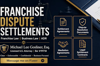 draft a legal franchise settlement agreement