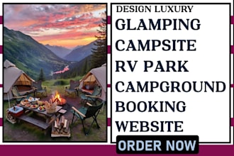 build glamping retreat website campground rv park booking website