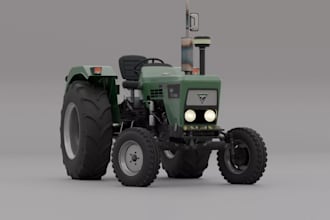 tractor 3d model,farming simulator,printable machinery parts,excavator,pbr,truck
