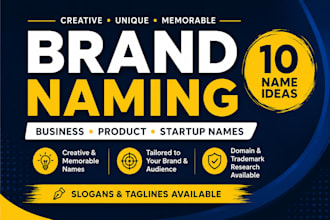 creative brand naming business product startup names