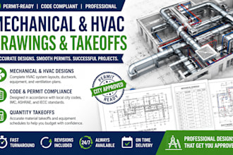 design hvac and mep drawings for city permit plan