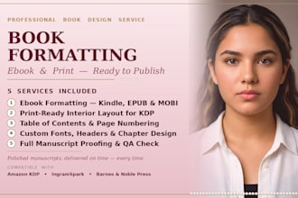 book formatting and layout design for print and kindle