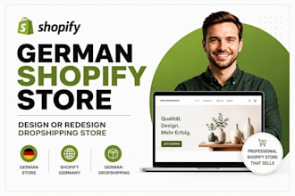 design professional german shopify store or redesign shopify dropshipping store