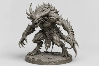 sculpt dnd character tabletop miniature, warhammer style model for print