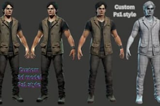 create authentic ps1 ps2 psx n64 retro low poly 3d character models for games