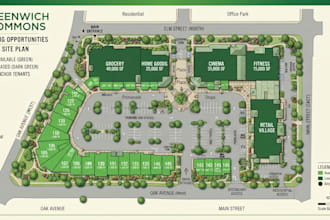 design a commercial property map, leasing layout, and retail site plan