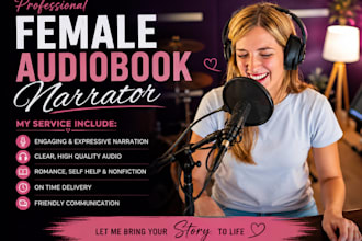 narrate your fiction or romance audiobook with a warm female voice