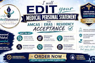 edit your medical personal statement for amcas eras residency acceptance