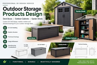 design outdoor storage products, deck boxes, cabinets and garden sheds