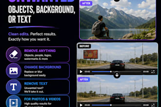 remove unwanted objects, background, or text from photos and videos