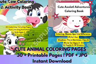 design cute kids coloring pages and coloring book for children