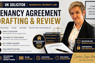 draft or review your UK residential tenancy agreement for landlords