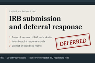 prepare your irb submission package or respond to your irb deferral