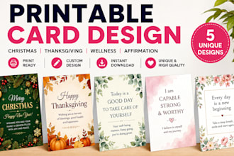 design printable christmas affirmation thanksgiving card wellness card design