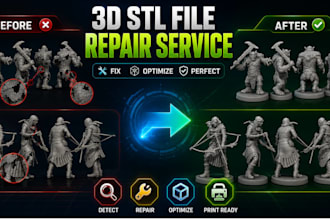 fix stl file repair 3d scan cleanup mesh repair to step file cad modification