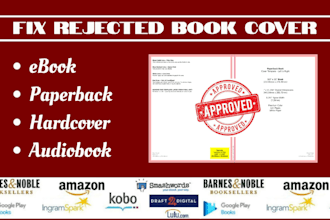 fix rejected book cover, amazon kdp, lulu, ingramspark, resize book cover design