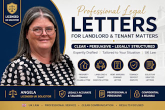 draft a UK landlord or tenant dispute letter as a solicitor