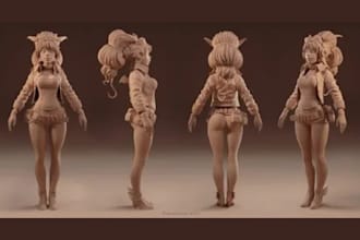 sculpt a custom 3d character, 3d statue for 3d printing miniatures using zbrush