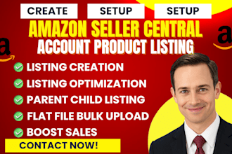 setup amazon seller central account create product listing