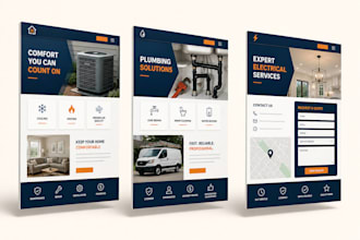 design hvac website, ac repair and plumber wordpress site