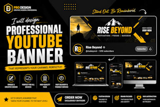 design professional youtube banner for your channel