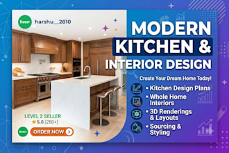 design modern modular kitchen and 2d or 3d elevation designs