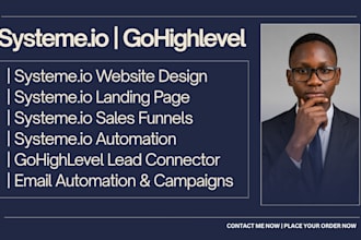 systeme io website landing page salesfunnel gohighlevel wordpress lead connector