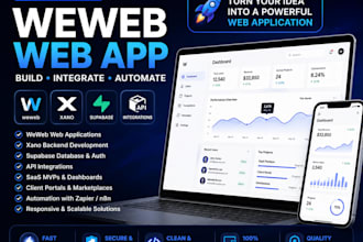 build a weweb web app with xano supabase and API integrations