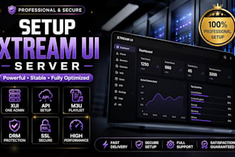 setup xtream ui, server xui one, admin setup, apis,m3u playlist, drm, ssl