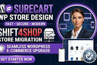 build surecart ecommerce store website design shift4shop to wordpress migration