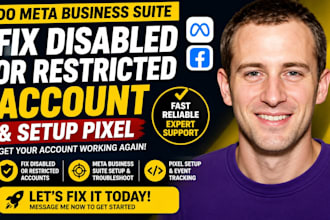 do meta business suite fix disable or restricted account and setup pixel