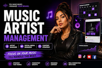 be your music artist manager and social media manager