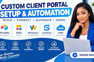 custom client portal cusairtable automation softr webapp workspace suitedash crm