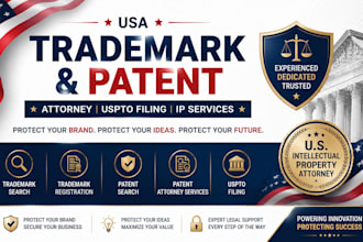 provide USA trademark registration patent attorney uspto filing IP service