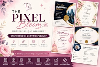 design professional flyers, certificates, invitations and cvs