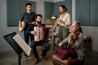 record live accordion, clarinet, violin and folk instrument for your song