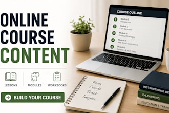 create online course content lessons modules and training materials